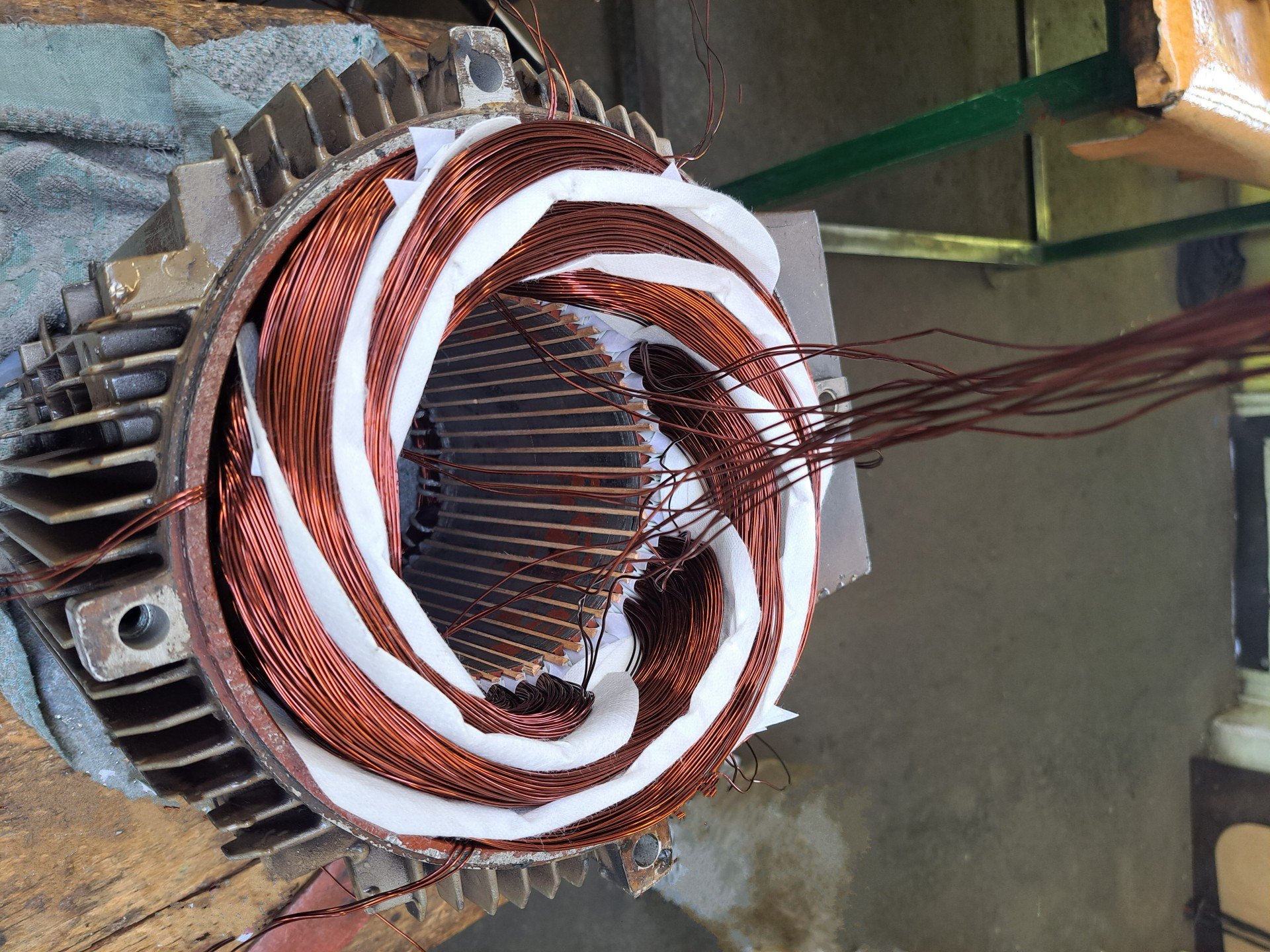 állórész javítás tekercselés közben